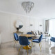 Żyrandol CRISTAL SILVER M szer. 56cm 9xE14 | srebrny 7628