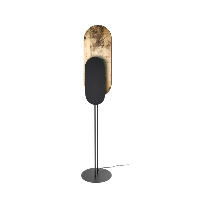 Lampa stojąca WHEEL LUX 163cm 2xGX53 | czarny/złoty 7646