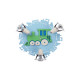 Kinkiet/lampa sufitowa TRAIN III 3xE14 R50 | niebieski/zielony 4064