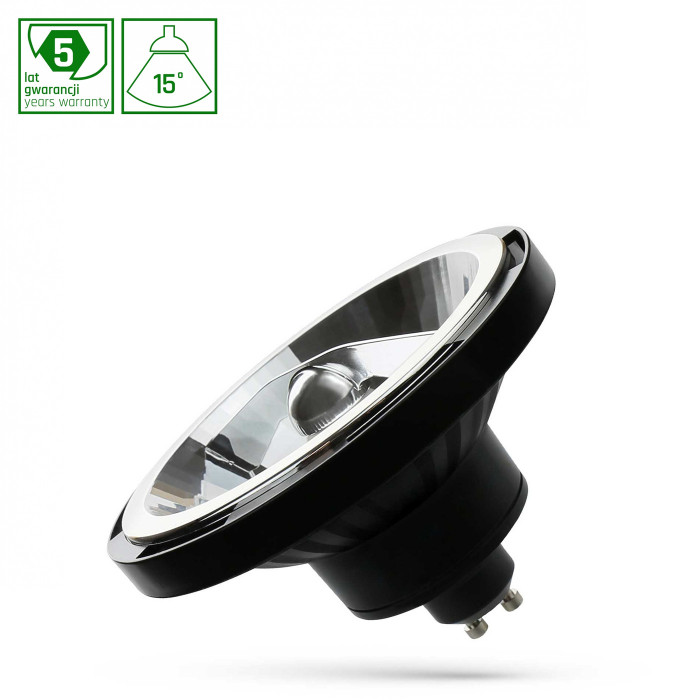 LED AR111 GU10 230V 12W COB 15st NW BLACK SPECTRUM