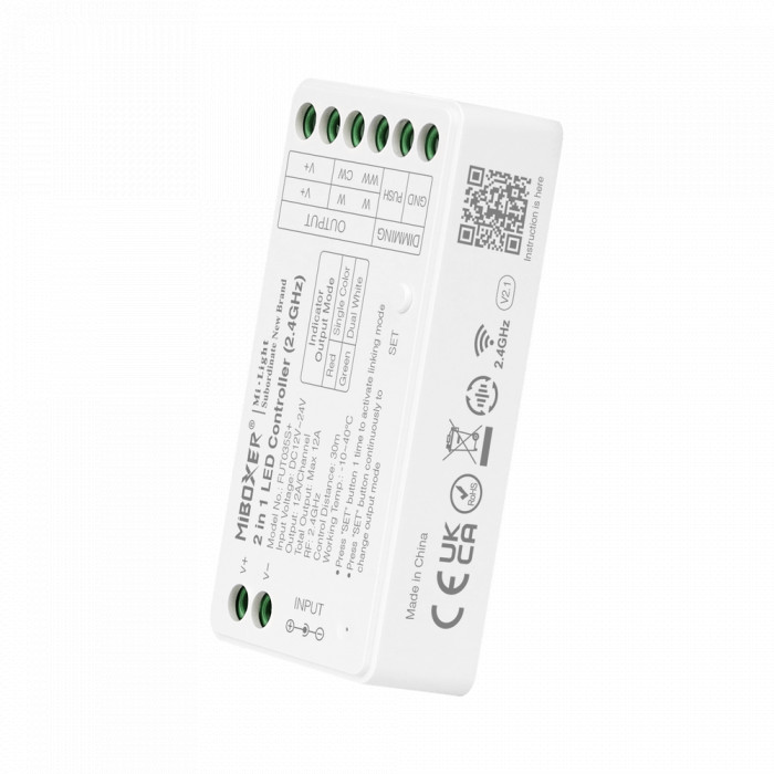 Sterownik LED 2.4GHz 2w1 12V-24VDC 12A | MONO CCT