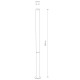 Lampa stojąca MIA LED L wys.200cm szer.10cm 100W 3000K 7800lm IP54 | Czarny
