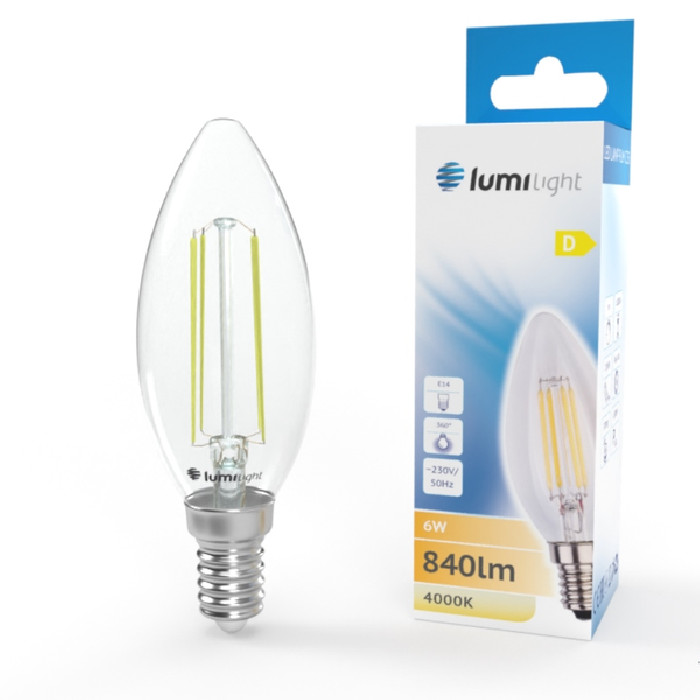 Żarówka LED świeca FLM C35 E14 6W | barwa neutralna
