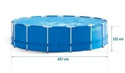Przestronny basen ogrodowy 457 x 122 cm, idealny na przyjęcia i zabawy, INTEX 28242