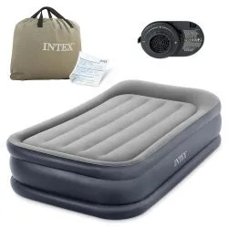 Inflatable airbed 191x99x42 w nowoczesnym designie, komfortowy materac do spania