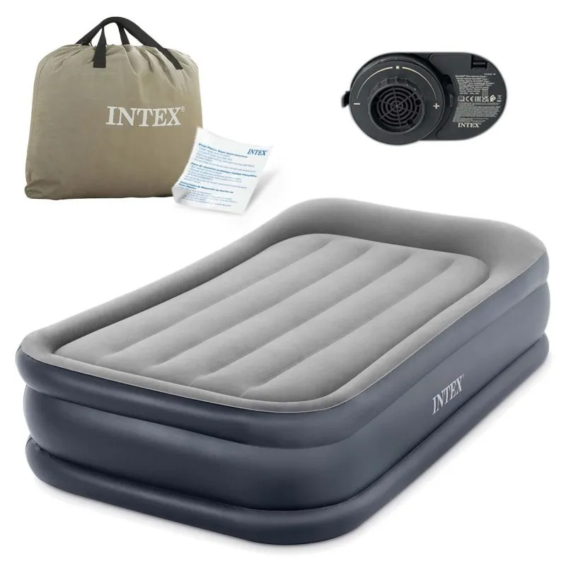 Inflatable airbed 191x99x42 w nowoczesnym designie, komfortowy materac do spania