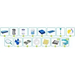 Basen ogrodowy 400 x 211 x 81 cm, doskonały do letnich relaksów, 15w1 Bestway 56405N