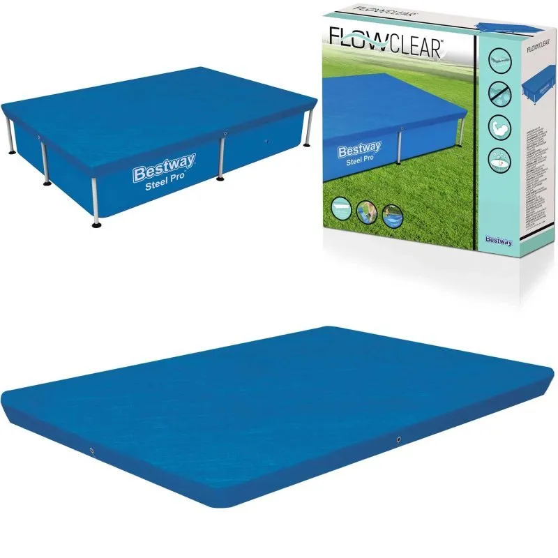Stylowa prostokątna pokrywa basenowa 224 x 154 cm Bestway 58103, idealna do ochrony