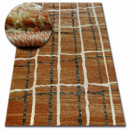 Dywan SHADOW 9359 w kolorze rustykalnym i kremowym, nowoczesny dywan do salonu