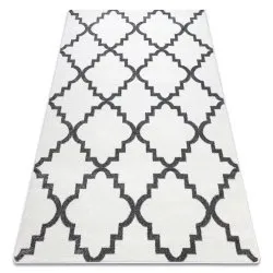Dywan SKETCH - F343 kremowy z marokańskim wzorem trellis, nowoczesny dywan