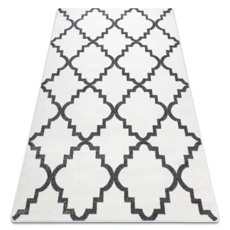 Dywan SKETCH - F343 kremowy z marokańskim wzorem trellis, nowoczesny dywan
