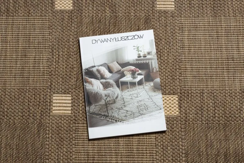 Sizalowy dywan FLOORLUX 20079 w odcieniach kawy i maiz, stylowy dodatek