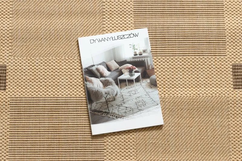 Stylowy dywan sizalowy FLOORLUX 20079 w odcieniach maizowym i kawowym