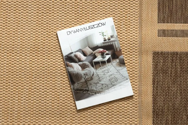 Sizalowy dywan FLOORLUX 20195 w odcieniach maślanym i kawowym, stylowy dodatek do wnętrz