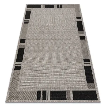 Dywan sizalowy FLOORLUX 20195 srebrny i czarny, trwały materiał, idealny do salonu