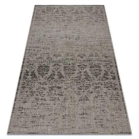 Dywan sizalowy FLOORLUX 20211 w srebrnym i czarnym kolorze, naturalny materiał