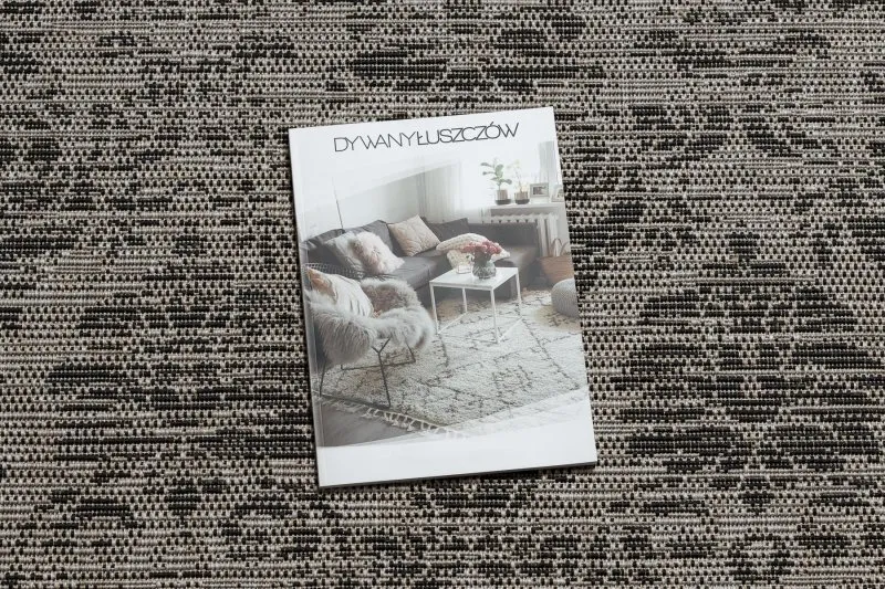 Srebrno-czarny dywan sizalowy FLOORLUX 20211, elegancki styl do wnętrz
