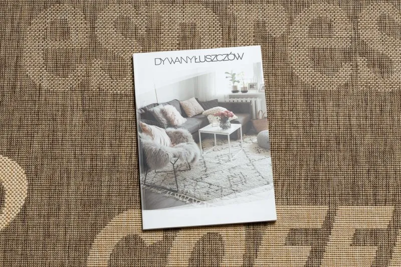 Stylowy dywan sizalowy FLOORLUX 20221 w odcieniach kawy i maiz
