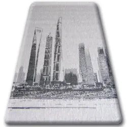 Dywan sizalowy FLOORLUX 20240 w srebrnym i czarnym kolorze, materiał naturalny