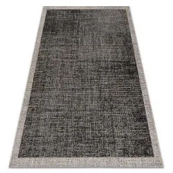 Dywan sizalowy FLOORLUX 20401 w czarno-srebrnej ramce, naturalny materiał