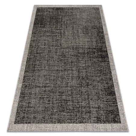 Dywan sizalowy FLOORLUX 20401 w czarno-srebrnej ramce, naturalny materiał
