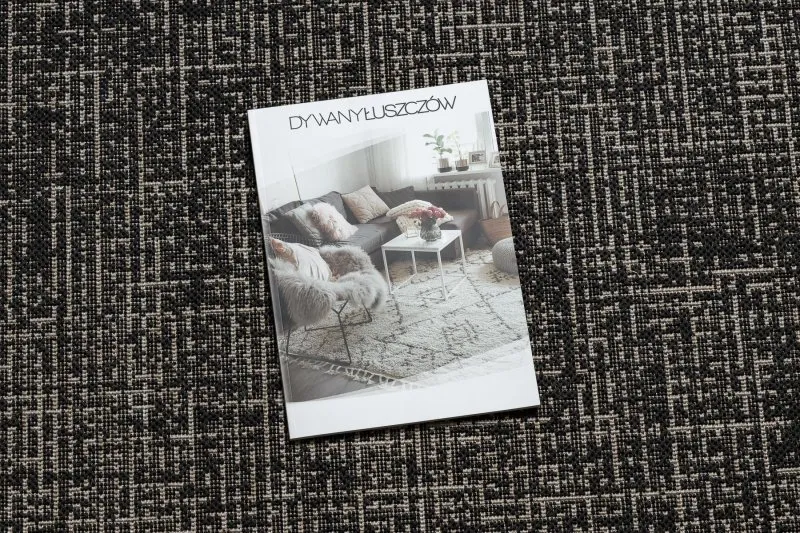 Sizalowy dywan FLOORLUX 20401 w eleganckiej czerni i srebrze, stylowy dodatek