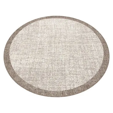 Dywan sizalowy FLOORLUX w kształcie koła, elegancki kolor szampański/taupe