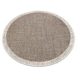 Dywan sizalowy okrągły 20401 w odcieniach taupe i szampańskim, naturalny materiał