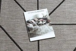 Srebrno-czarny dywan sizalowy FLOORLUX 20605 w trójkąty, nowoczesny styl