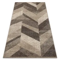 Dywan w jodełkę w odcieniach beżu, brązu i kremu, nowoczesny design
