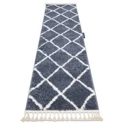 Dywan BERBER CROSS szary, nowoczesny dywan do kuchni i przedpokoju
