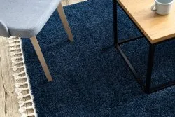 Miękki dywan BERBER 9000 w kolorze granatowym, przyjemny w dotyku, styl marokański