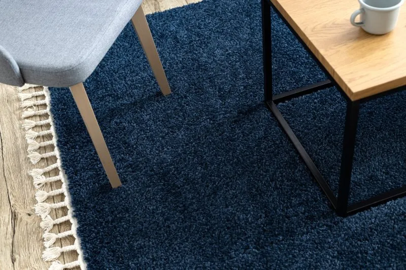 Miękki dywan BERBER 9000 w kolorze granatowym, przyjemny w dotyku, styl marokański