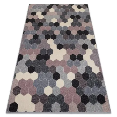 Dywan HEOS 78537 szary różowy krem sześciokąt nowoczesny design