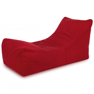Czerwony Fotel Do Leżenia Lounge XXL Plusz