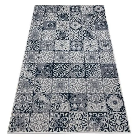 Dywan HEOS 78586 kremowy i niebieski, nowoczesny patchwork z płytkami lizbońskimi