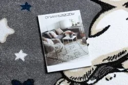 Szary dywan okrągły z wesołym słoniem, idealny do pokoju dziecięcego