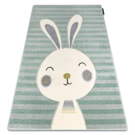 Dywan PETIT RABBIT zielony królik, nowoczesny dywan do pokoju dziecięcego