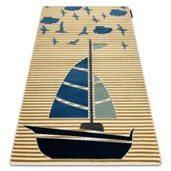 Dywan PETIT SAIL w kształcie łódki, złoty kolor, nowoczesny dywan