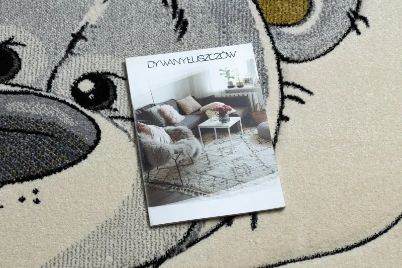 Kremowy dywan PETIT TEDDY BEAR w stylu nowoczesnym dla dzieci