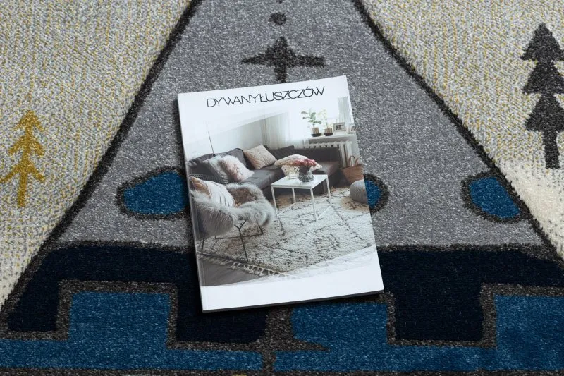 Szary dywan PETIT TIPI, stylowy dodatek do wnętrz nowoczesnych