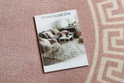 Różowy dywan okrągły HAMPTON Grecos, idealny do nowoczesnych wnętrz