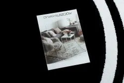 Czarny dywan okrągły HAMPTON Lux w nowoczesnym stylu