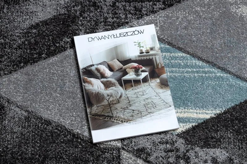 Niebieski dywan ALTER Wet Geometryczny, stylowe trójkąty i trapezy, nowoczesny design