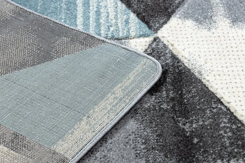 ALTER Wet Geometryczny, niebieski dywan z geometrycznym wzorem, miękki i trwały materiał