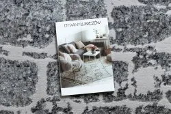 Ciemnoszary dywan MEFE 6184 w stylu nowoczesnym z motywem cegły