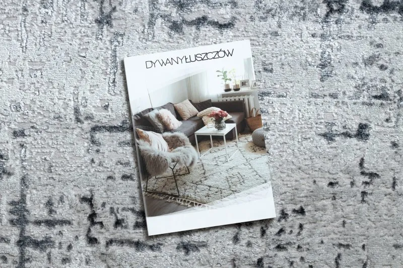 Nowoczesny dywan MEFE 8722 w stylu vintage, szary i biały, idealny do każdego wnętrza