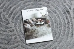 Dywan MEFE o strukturze z dwóch poziomów runa, miękki i elegancki w szarym kolorze