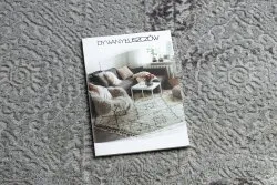 Strukturalny dywan MEFE, dwa poziomy runa, elegancki szary kolor