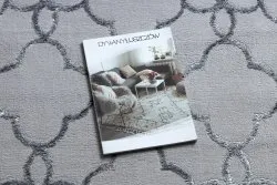 Ciemnoszary dywan MEFE 8504 z motywem kwiatów, nowoczesny styl